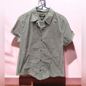 Liz Claiborne  Black and White Checkered Shirt LARGE